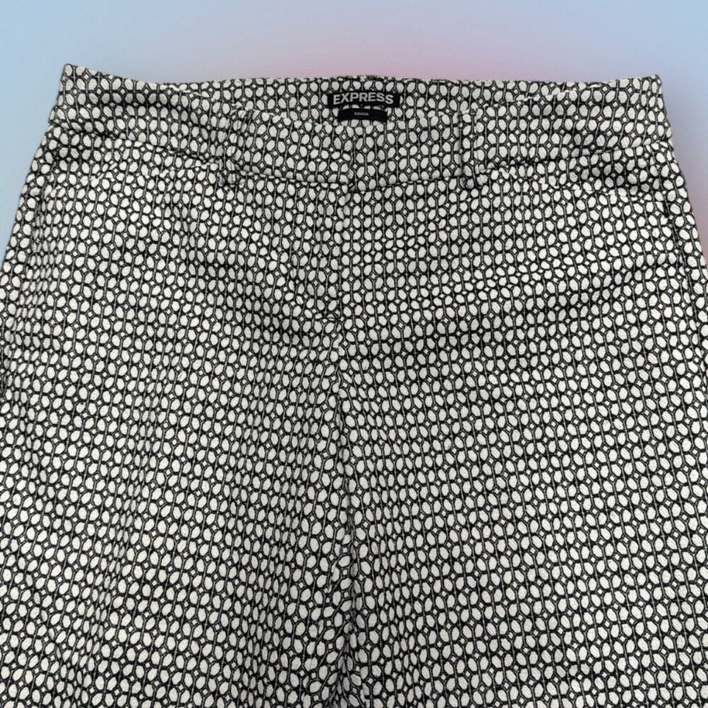 Express Black and White Ankle Cropped Pants